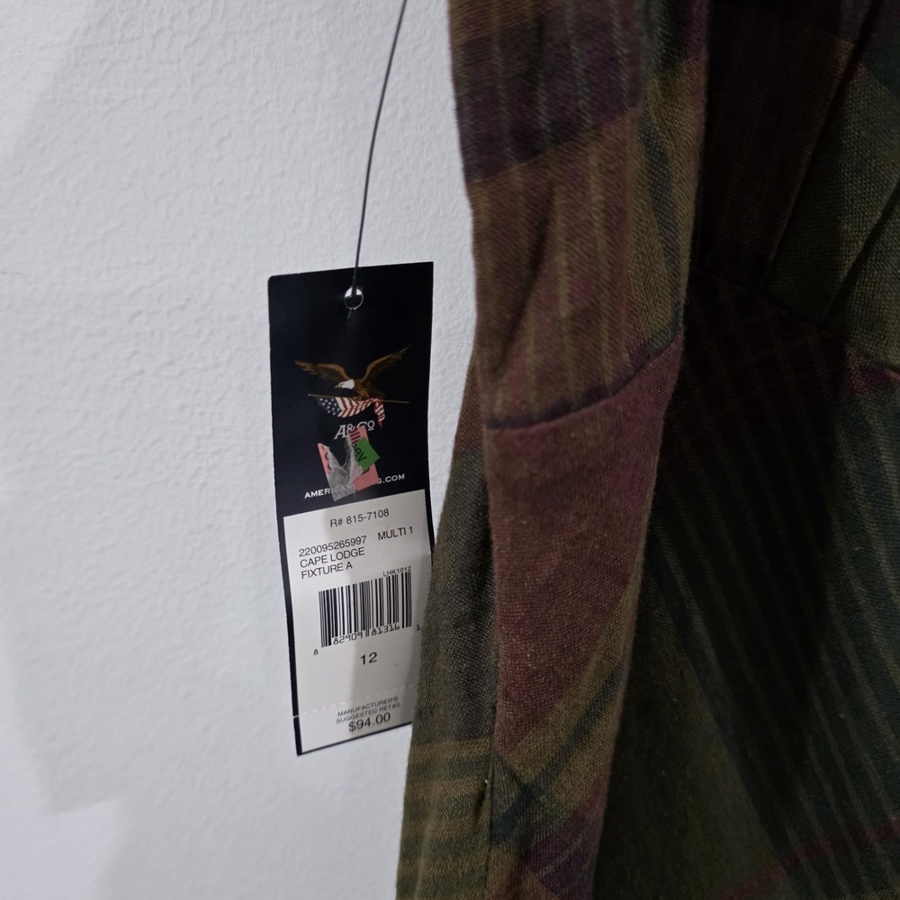 Y2K American Living Babydoll Dress Size 12 Linen Blend Plaid Dark Academia - Picture 3 of 10